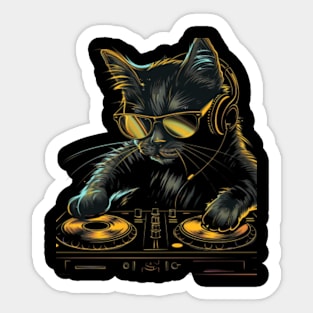 Cat DJ Remix Sticker